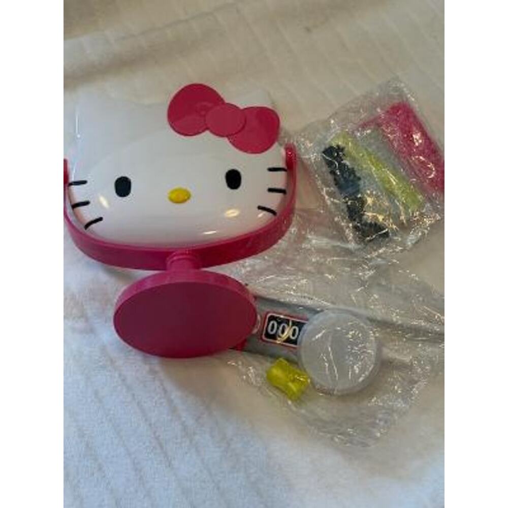 NEW Hello Kitty DIY "Bling" Rhinestone Desktop Mirror Set - Pink/White